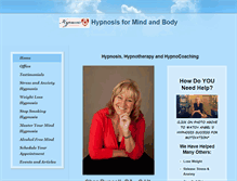 Tablet Screenshot of hypnosisformindandbody.com
